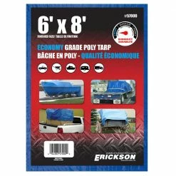 Outlet ⌛ Erickson Economy Grade Poly Tarp, Blue, 57000, 6 FT x 8 FT 👍