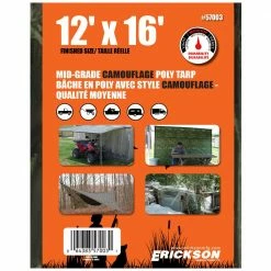 Promo ⭐ Erickson Mid-Grade Poly Tarp, Camo, 57003, 12 FT x 16 FT 💯