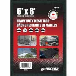 Top 10 👍 Erickson Heavy-Duty Mesh Tarp, Black, 57056, 6 FT x 8 FT 😀