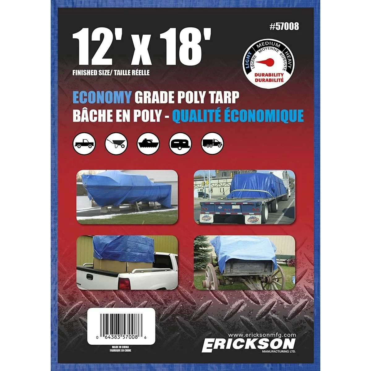 Discount โจ Erickson Economy Grade Poly Tarp, Blue, 57008, 12 FT x 18 FT ๐ฅ 1 Discount โจ Erickson Economy Grade Poly Tarp, Blue, 57008, 12 FT x 18 FT ๐ฅ