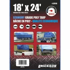 Flash Sale 😉 Erickson Economy Grade Poly Tarp, Blue, 57010, 18 FT x 24 FT 👍