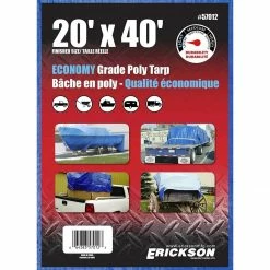 Best Pirce 🎉 Erickson Economy Grade Poly Tarp, Blue, 57012, 20 FT x 40 FT 🎁