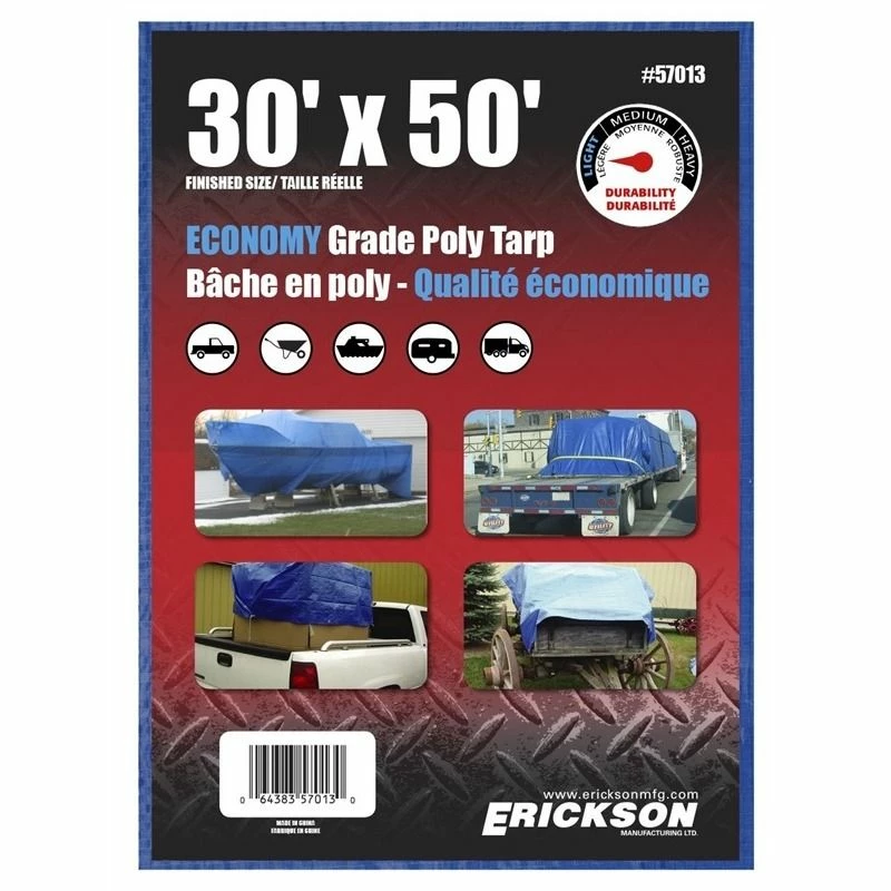 Flash Sale ✨ Erickson Economy Grade Poly Tarp, Blue, 57013, 30 FT x 50 FT ⭐ 1 Flash Sale ✨ Erickson Economy Grade Poly Tarp, Blue, 57013, 30 FT x 50 FT ⭐