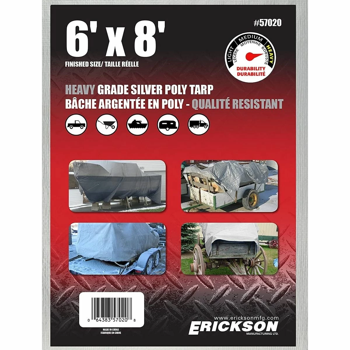Promo ๐ Erickson Heavy-Grade Poly Tarp, Silver, 57020, 6 FT x 8 FT โ๏ธ 1 Promo ๐ Erickson Heavy-Grade Poly Tarp, Silver, 57020, 6 FT x 8 FT โ๏ธ