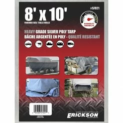 Buy 🎉 Erickson Heavy-Grade Poly Tarp, Silver, 57021, 8 FT x 10 FT 😍
