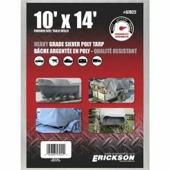 Flash Sale 🎉 Erickson Heavy-Grade Poly Tarp, Silver, 57022, 10 FT x 14 FT 🎉