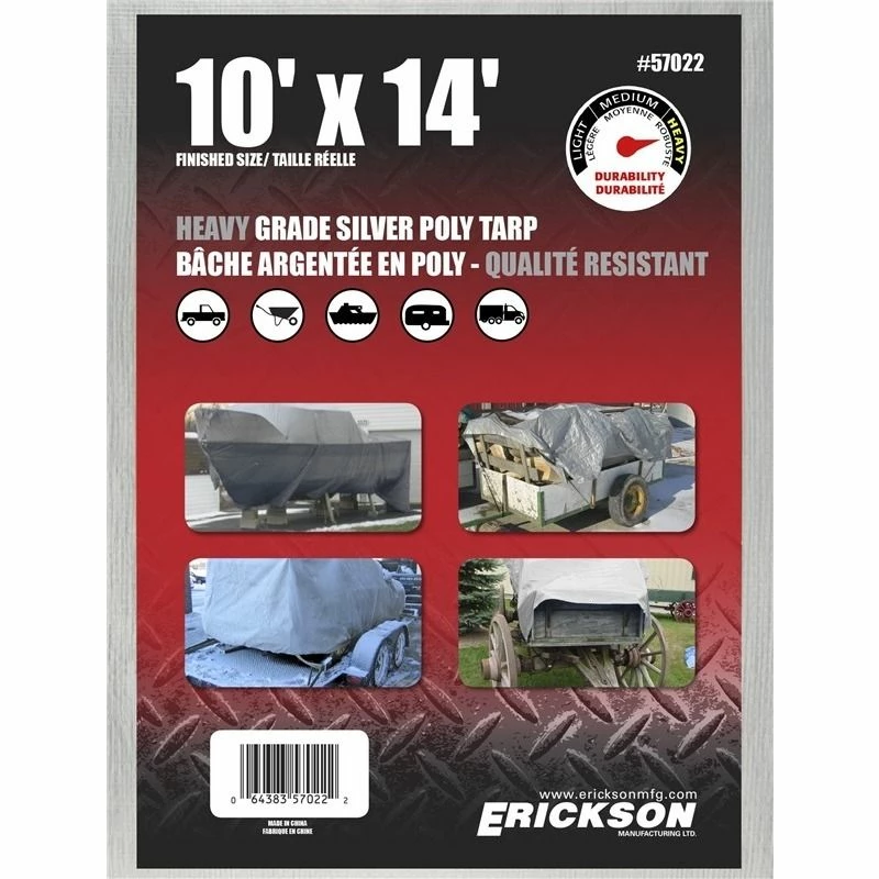 Flash Sale ๐ Erickson Heavy-Grade Poly Tarp, Silver, 57022, 10 FT x 14 FT ๐ 1 Flash Sale ๐ Erickson Heavy-Grade Poly Tarp, Silver, 57022, 10 FT x 14 FT ๐