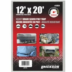Discount 👍 Erickson Heavy-Grade Poly Tarp, Silver, 57024, 12 FT x 20 FT 🤩