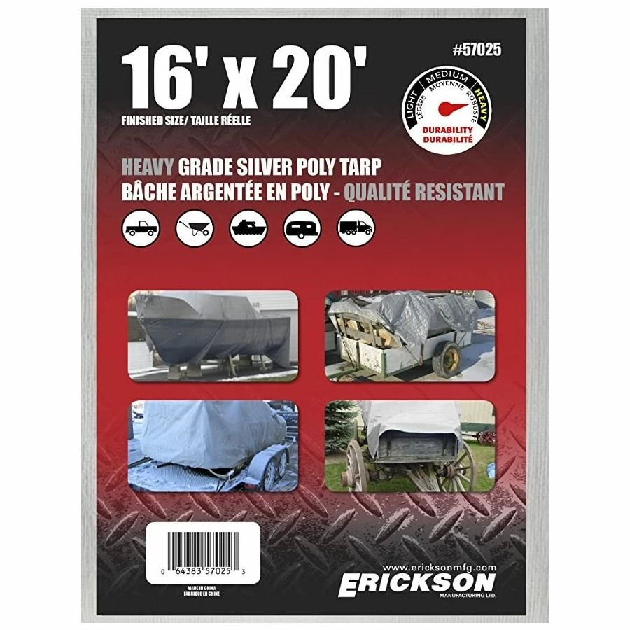 New ๐ฅฐ Erickson Heavy-Grade Poly Tarp, Silver, 57025, 16 FT x 20 FT ๐ 1 New ๐ฅฐ Erickson Heavy-Grade Poly Tarp, Silver, 57025, 16 FT x 20 FT ๐