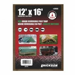 Outlet 🔔 Erickson Mid-Grade Reversible Poly Tarp, Brown / Green, 57033, 12 FT x 16 FT 😀