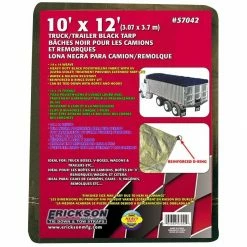 Flash Sale 👏 Erickson Industrial-Grade Truck / Trailer Poly Tarp, Black, 57042, 10 FT x 12 FT 💯