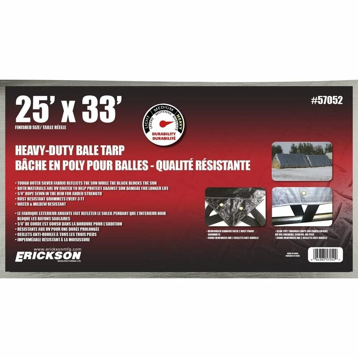 Flash Sale ✨ Erickson Heavy-Duty Bale Tarp, Silver, 57052, 25 FT x 33 FT ✔️ 1 Flash Sale ✨ Erickson Heavy-Duty Bale Tarp, Silver, 57052, 25 FT x 33 FT ✔️