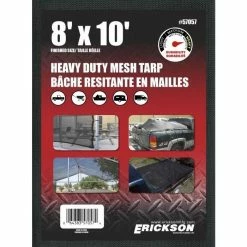 Coupon 🔥 Erickson Heavy-Duty Mesh Tarp, Black, 57057, 8 FT x 10 FT ⭐