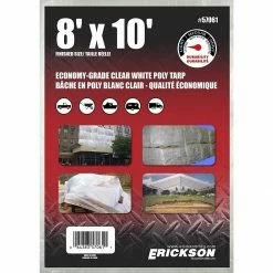 Top 10 ✨ Erickson Economy Grade Poly Tarp, Clear / White, 57061, 8 FT x 10 FT ✔️