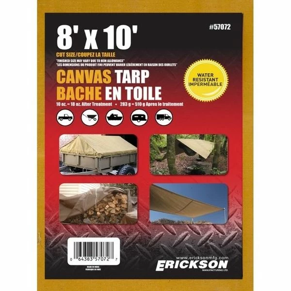 Brand new ๐งจ Erickson Canvas Tarp, 57072, 8 FT x 10 FT ๐งจ 1 Brand new ๐งจ Erickson Canvas Tarp, 57072, 8 FT x 10 FT ๐งจ
