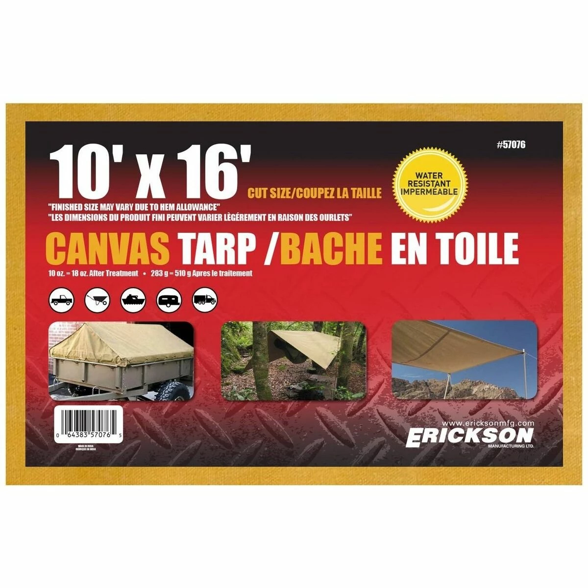 Cheapest ✔️ Erickson Canvas Tarp, 57076, 10 FT x 16 FT ✨ 1 Cheapest ✔️ Erickson Canvas Tarp, 57076, 10 FT x 16 FT ✨